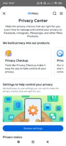 Facebook Privacy setting